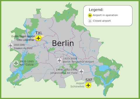 Bản đồ du lịch Berlin- sân bay berlin