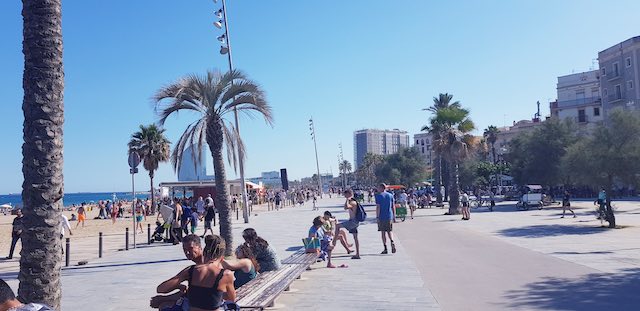 bãi biển La Barcelonata- địa điểm du lịch barcelona tây ban nha