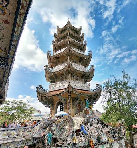 Da Bao Tower in Linh Phuoc pagoda